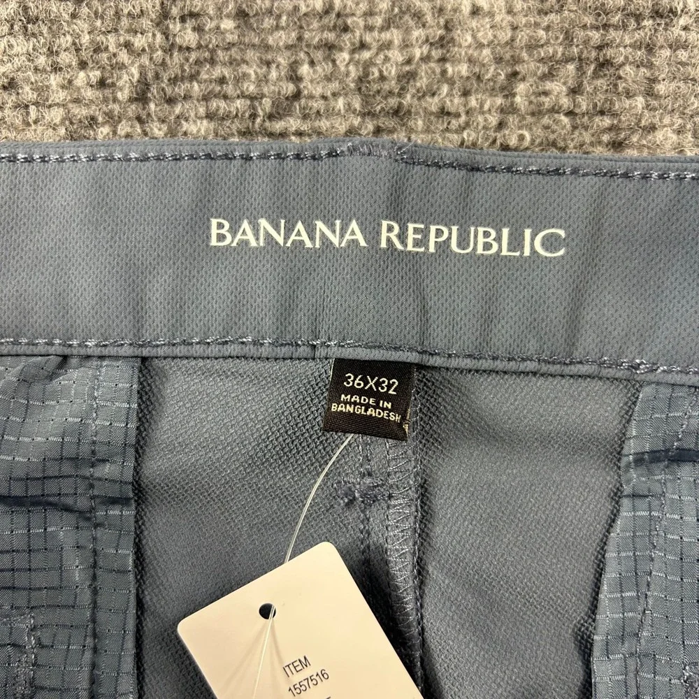 Banana Republic Performance Pants Mens 36x32 China Blue Textured‎ Polyester Golf